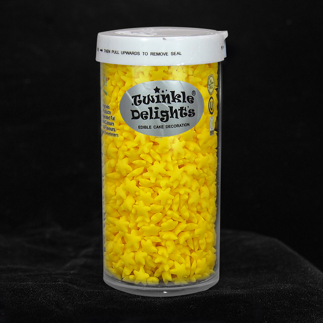 天然黄色星星蛋糕装饰形状糖-单格瓶