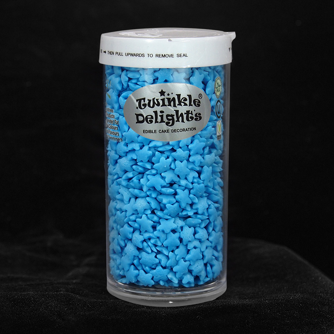 天然蓝色星星蛋糕装饰形状糖-单格瓶