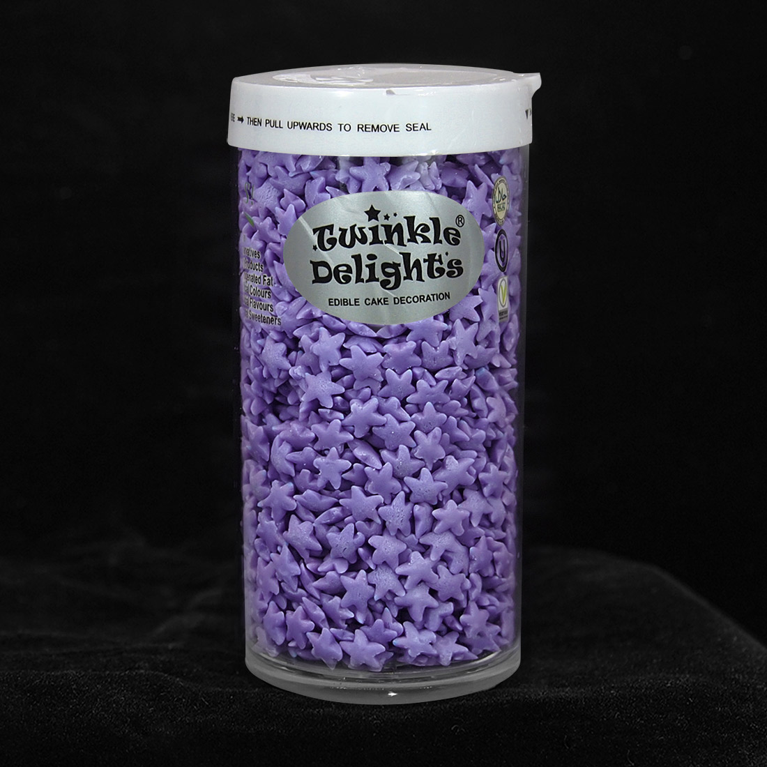 天然紫色星星蛋糕装饰形状糖-单格瓶
