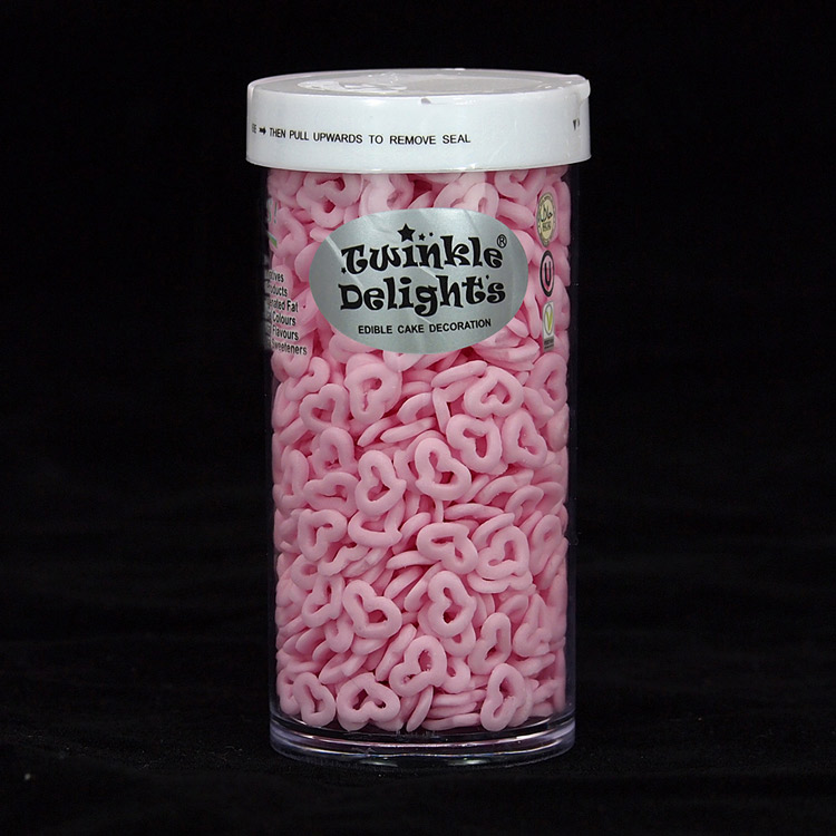 天然粉色天使心蛋糕装饰形状糖-单格瓶