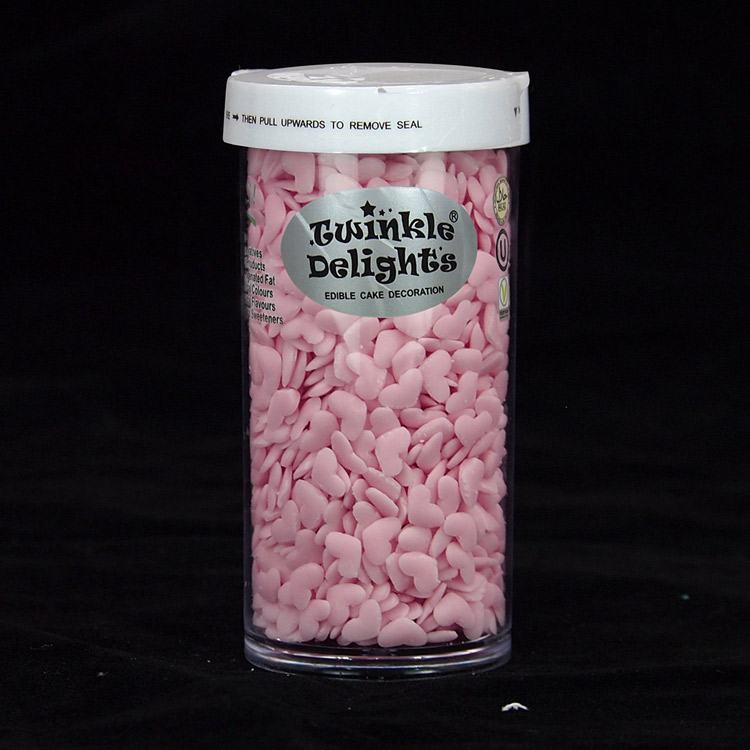 天然粉色爱心蛋糕装饰形状糖-单格瓶
