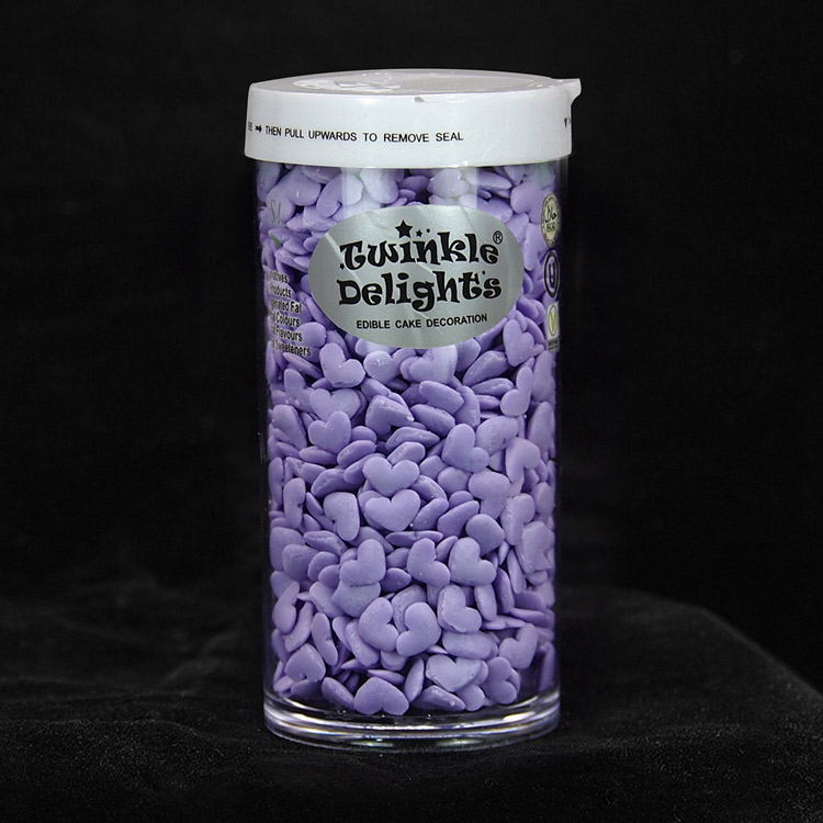 天然紫色爱心蛋糕装饰形状糖-单格瓶