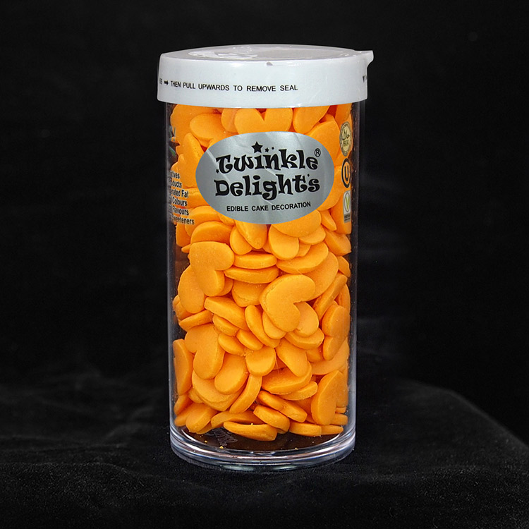 天然橙色超级甜心蛋糕装饰形状糖-单格瓶