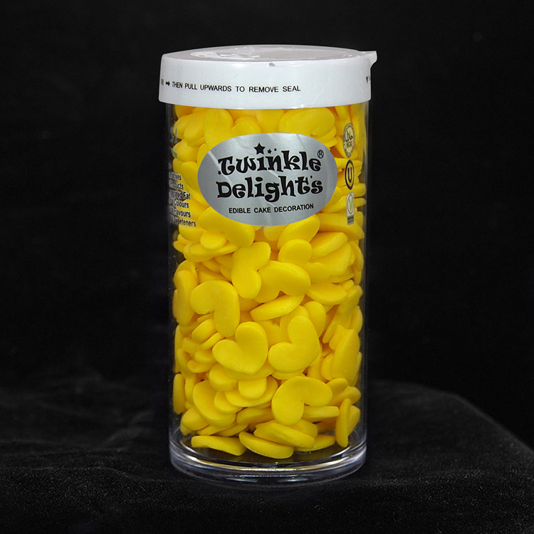 天然黄色超级甜心蛋糕装饰形状糖-单格瓶
