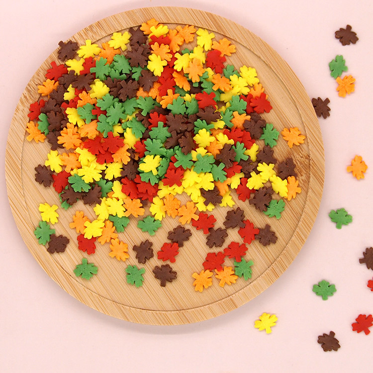 Qsprinkles可食用秋天枫叶蛋糕装饰糖甜品西点饼干烘焙材料摆件